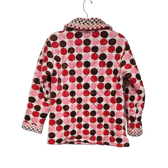 Girls Polka-Dots Multicolor Pink Plush Jacket Size 10-12 - Picture 2 of 6